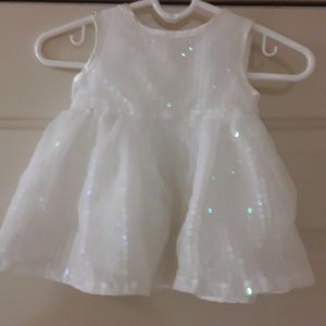 The childrens place 0-3m pretty white dress